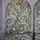 Pair of signed ceramic wall planters, pot cover