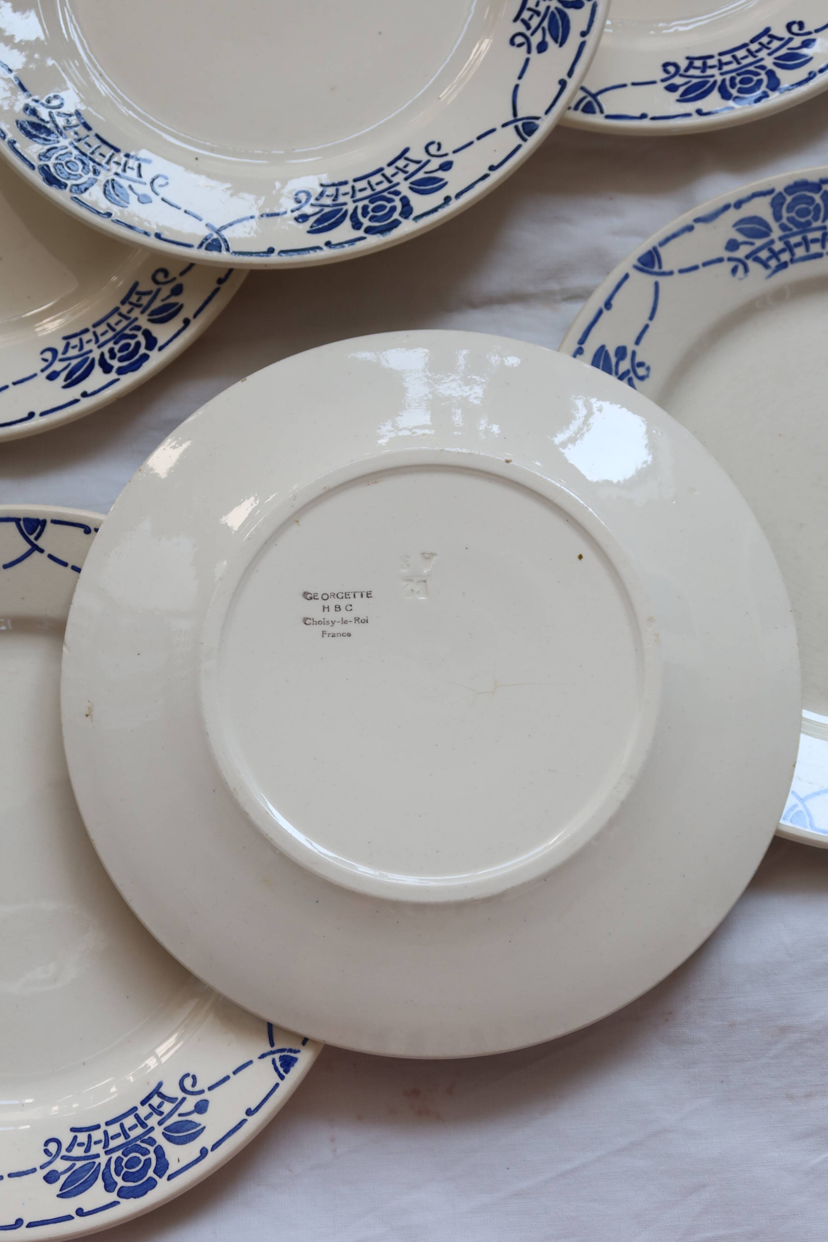 Antique dinner plates - Choisy le Roi HBC - Georgett pattern