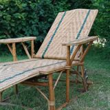 Long rattan chair - bamboo