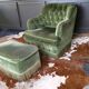 Fauteuil crapaud et repose-pieds