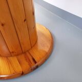 Vintage Scandinavian round pine dining table from the 60s 70s