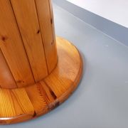 Table à manger ronde scandinave vintage en pin des années 60 70