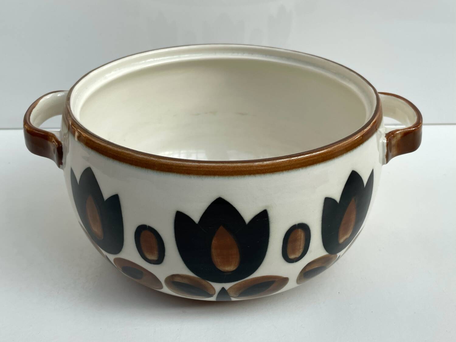 Vintage Boch "Kimono" cache-pot in earthenware – Belgium, 1950s