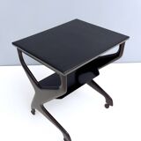 Black Ebonized Beech Serving Cart in the Style of Ico Parisi, Italy