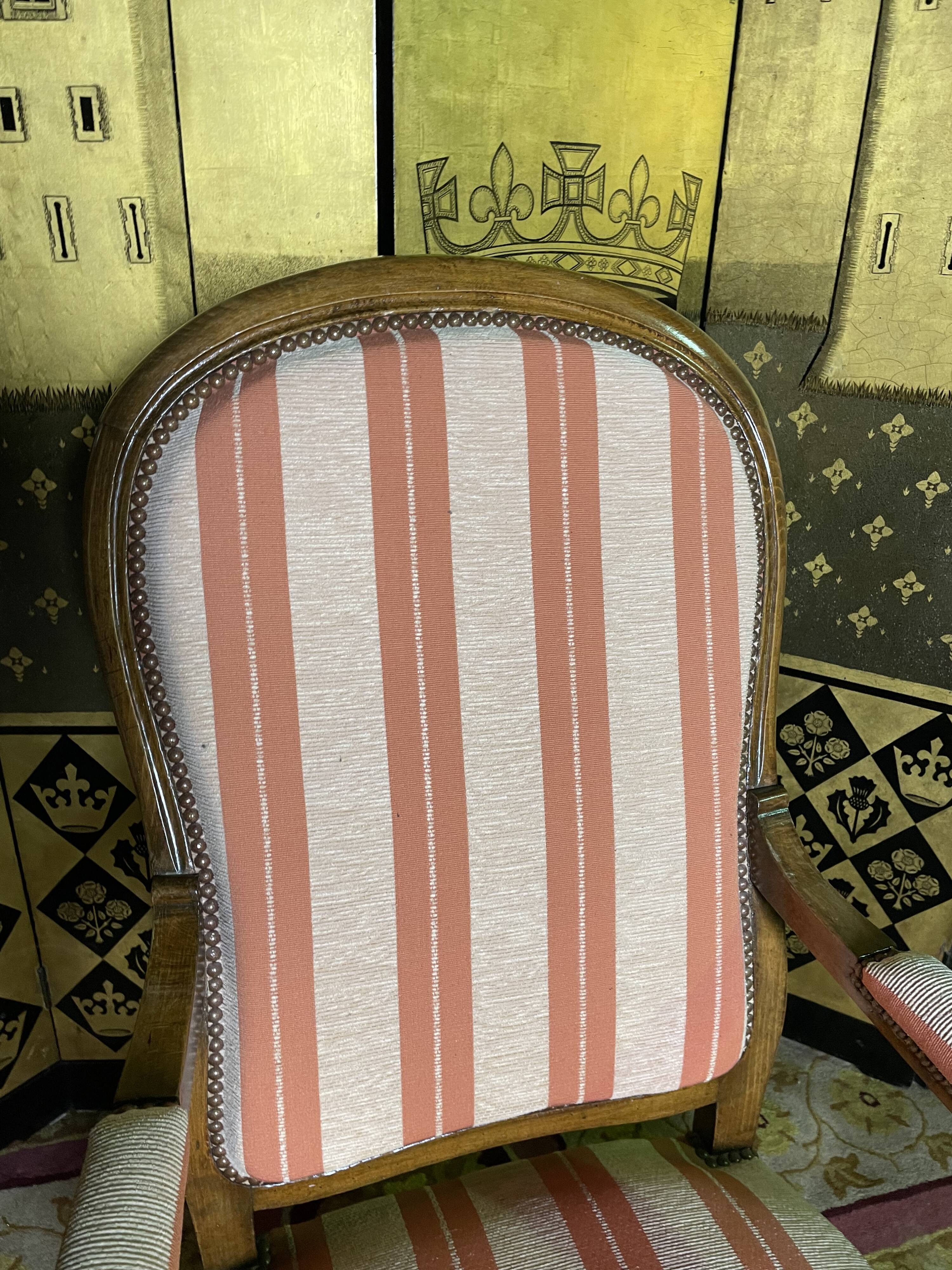 Voltaire walnut armchair