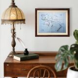 L'Océanie, carte Vintage, 1887, Authentique.