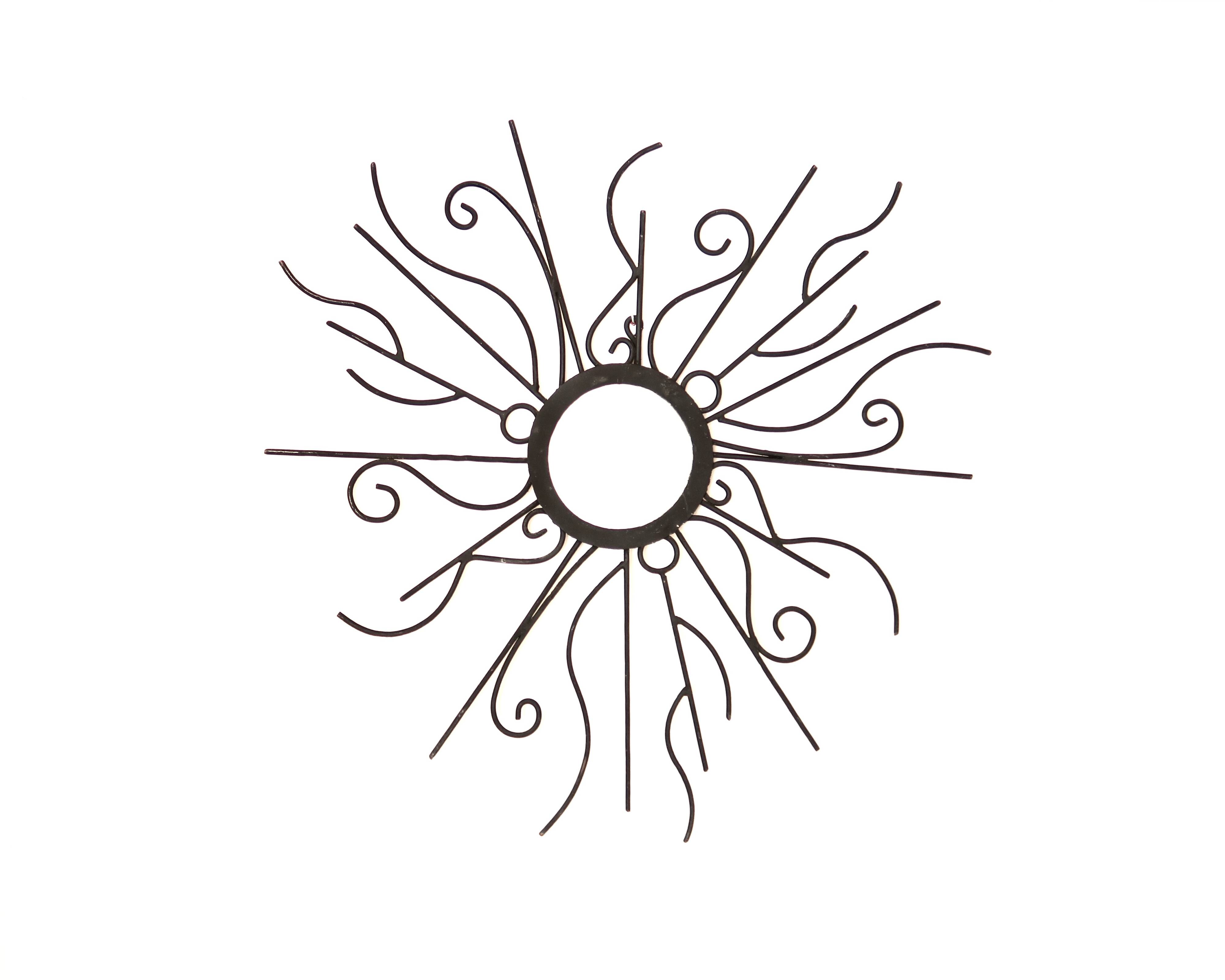 Large black metal sun mirror, 1970s