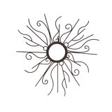 Large black metal sun mirror, 1970s