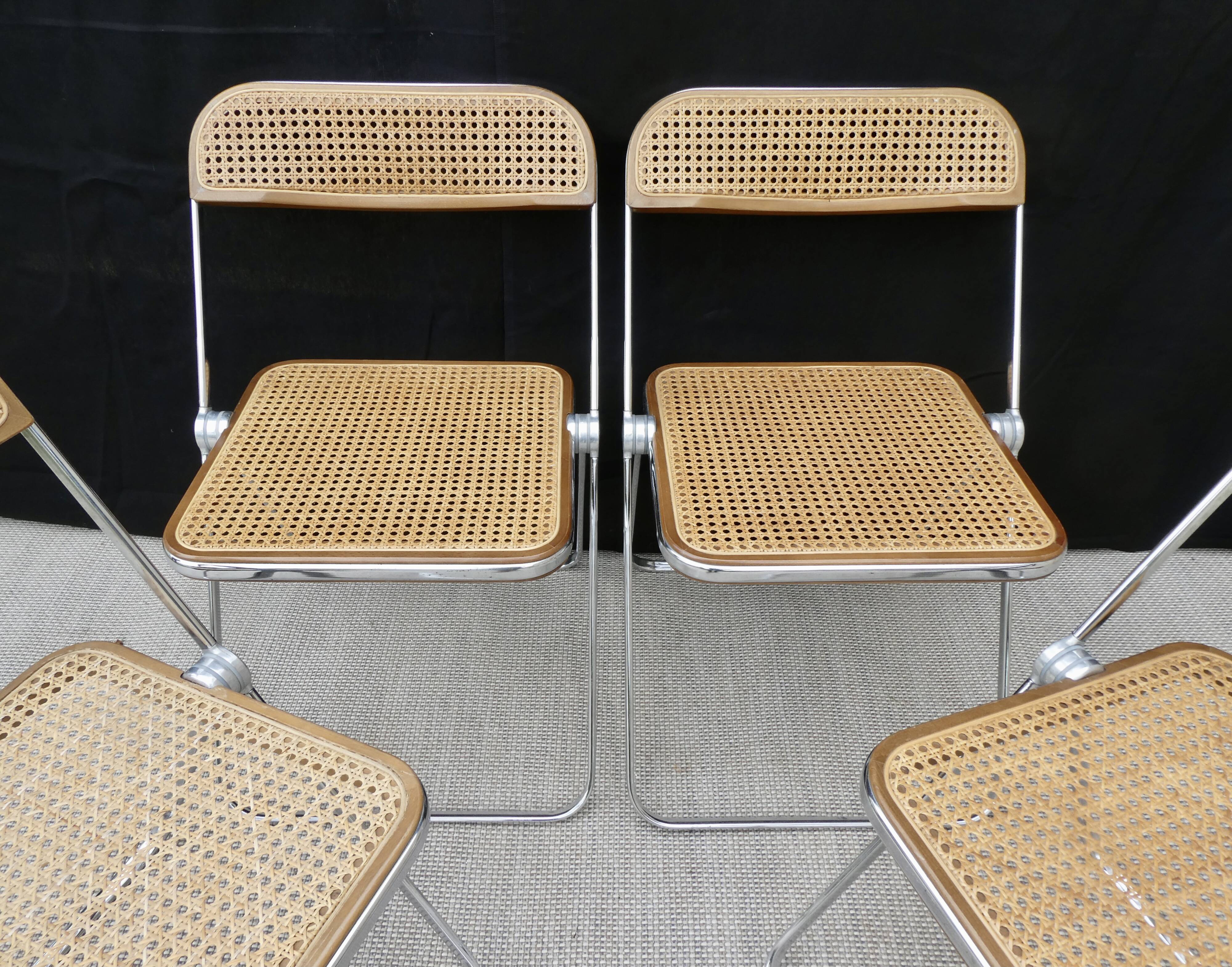 4 chairs Plia design Giancarlo Piretti Castelli Italy 60