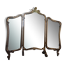 Miroir triptyque de table style rocaille en bois doré