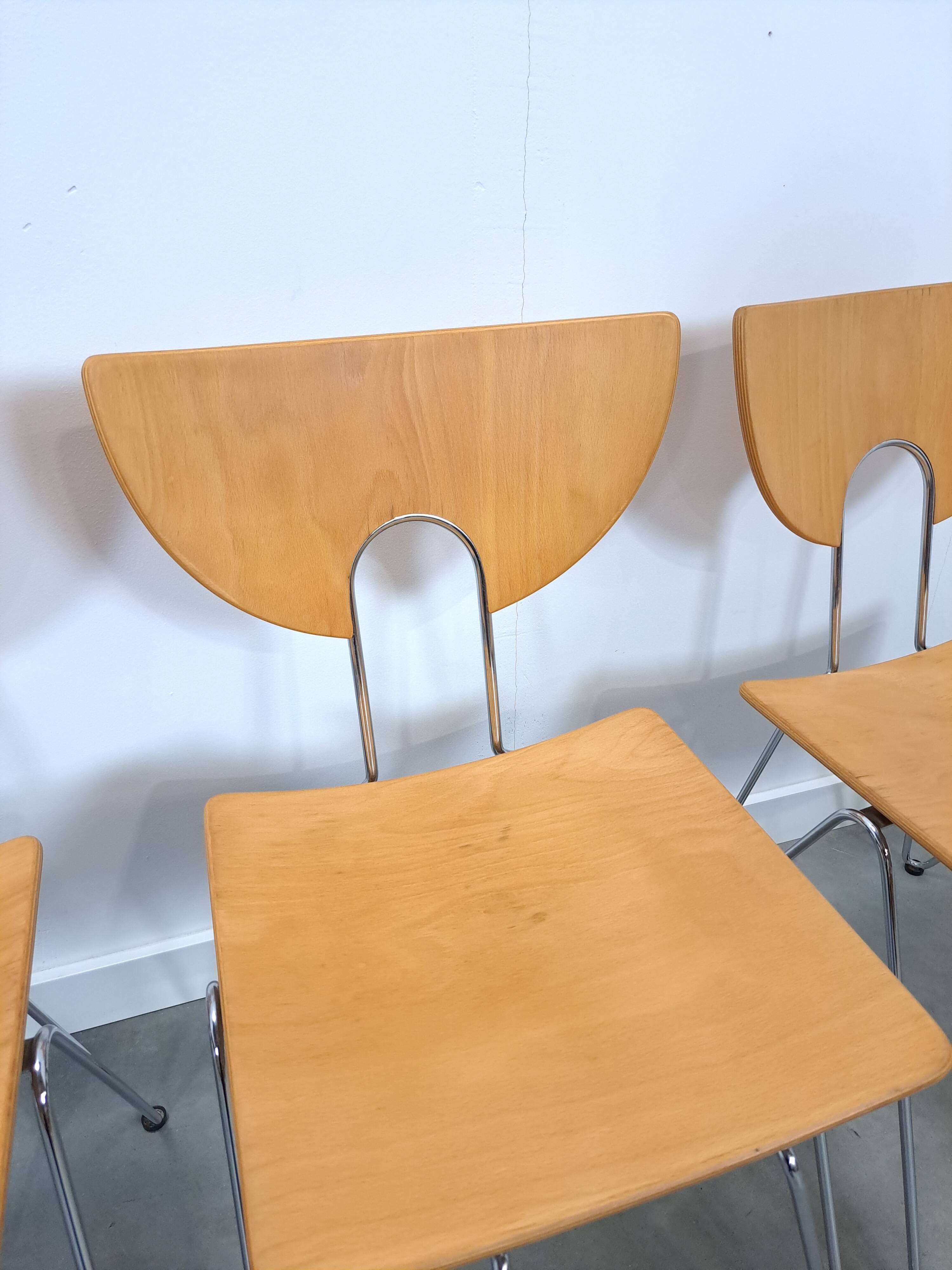 Set 6 x Kusch & Co Mikado 1800, Walter Leeman stoelen
