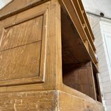 Wooden hardware cabinet painted with wood effect, circa 1940.