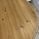 Round table 117cm extendable with a solid pine extension, vintage from the 1970s.