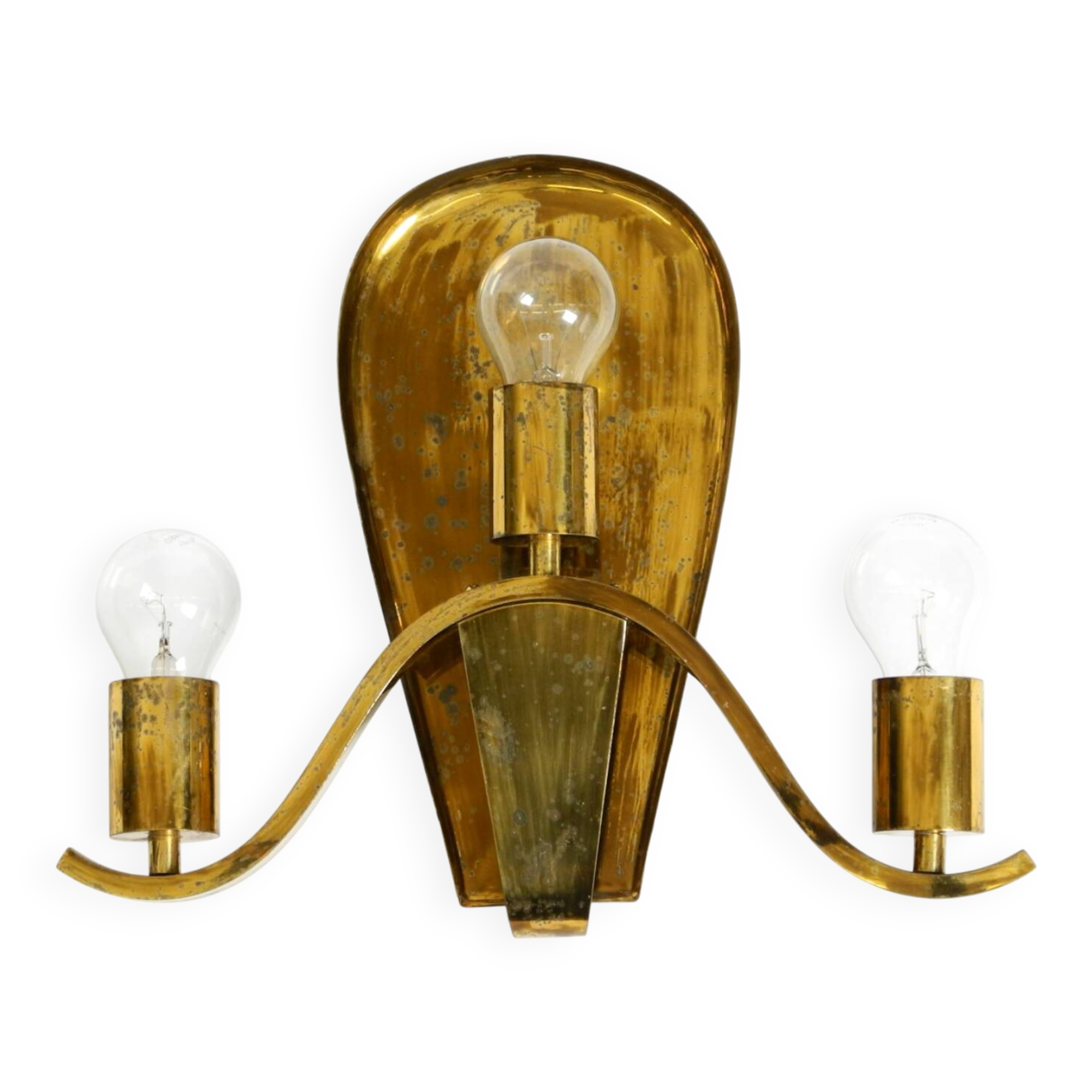 Large heavy Mid Century brass wall light from a German church