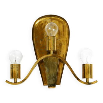 Large heavy Mid Century brass wall light from a German church