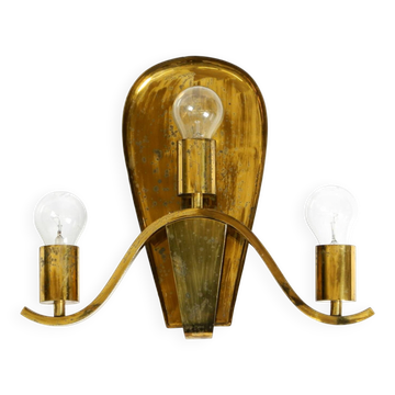 Large heavy Mid Century brass wall light from a German church