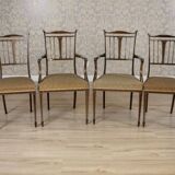 English Sheraton Style Armchairs and Chairs, Late 19th Century, Set of 4