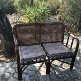 Banc rotin et cannage vintage