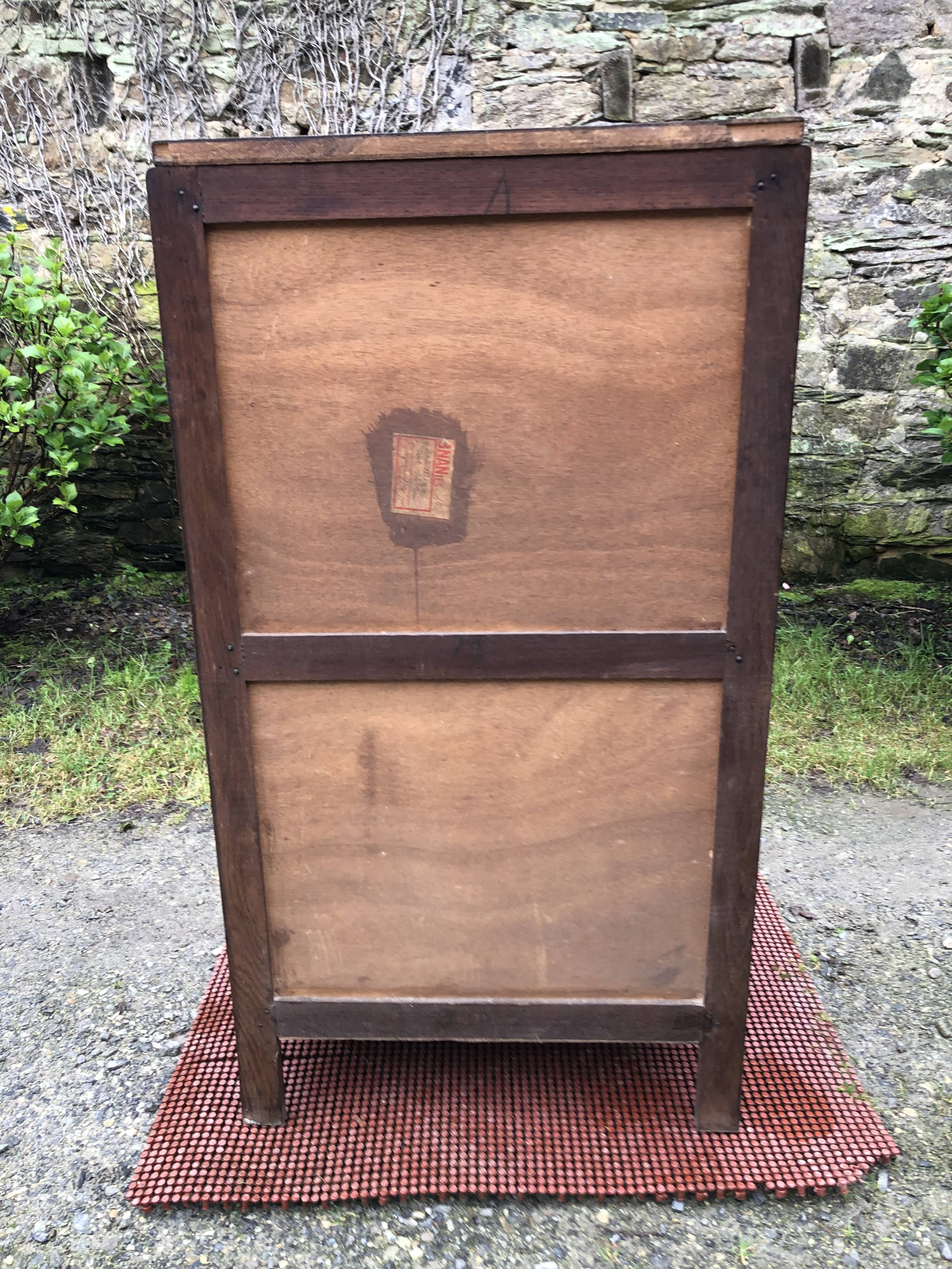 Chiffonnier, commode vintage en chêne à 5 tiroirs