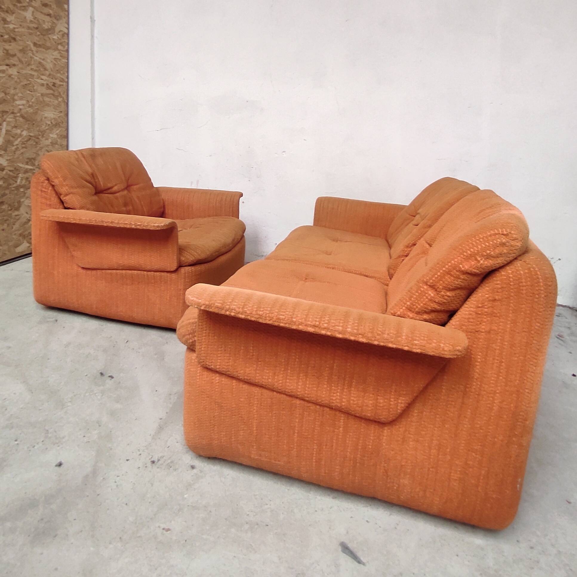 Orange living room set, 1970