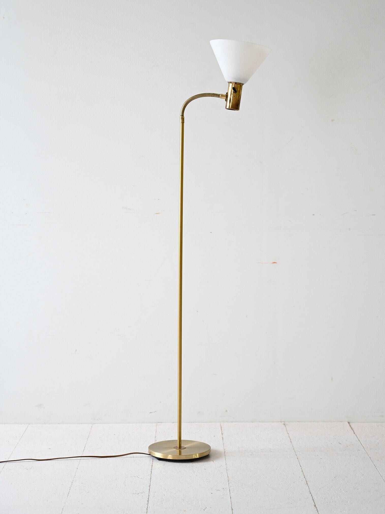 1950s Scandinavian Floor Lamp in Brass
