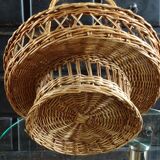 Vintage wicker bottle and glass holder