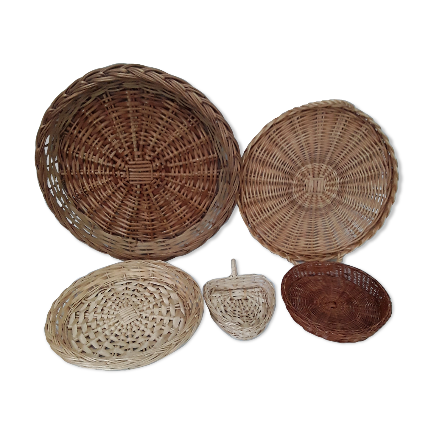 Set 5 wicker trays
