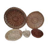 Set 5 wicker trays