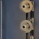 Vintage Italian Floor Lamp in Chromed Metal and Glass with Three Faded Shades