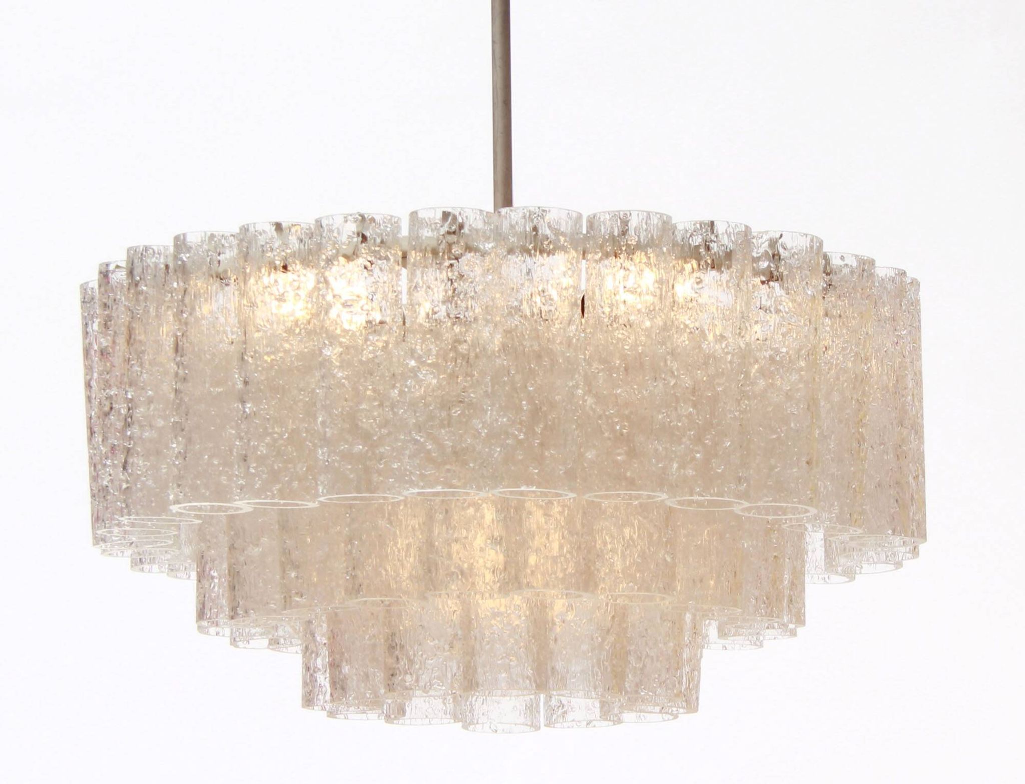 German 1960s chandelier with 60 cristall glass tubes