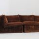 Vintage modular sofa brown velvet Italy 1970s