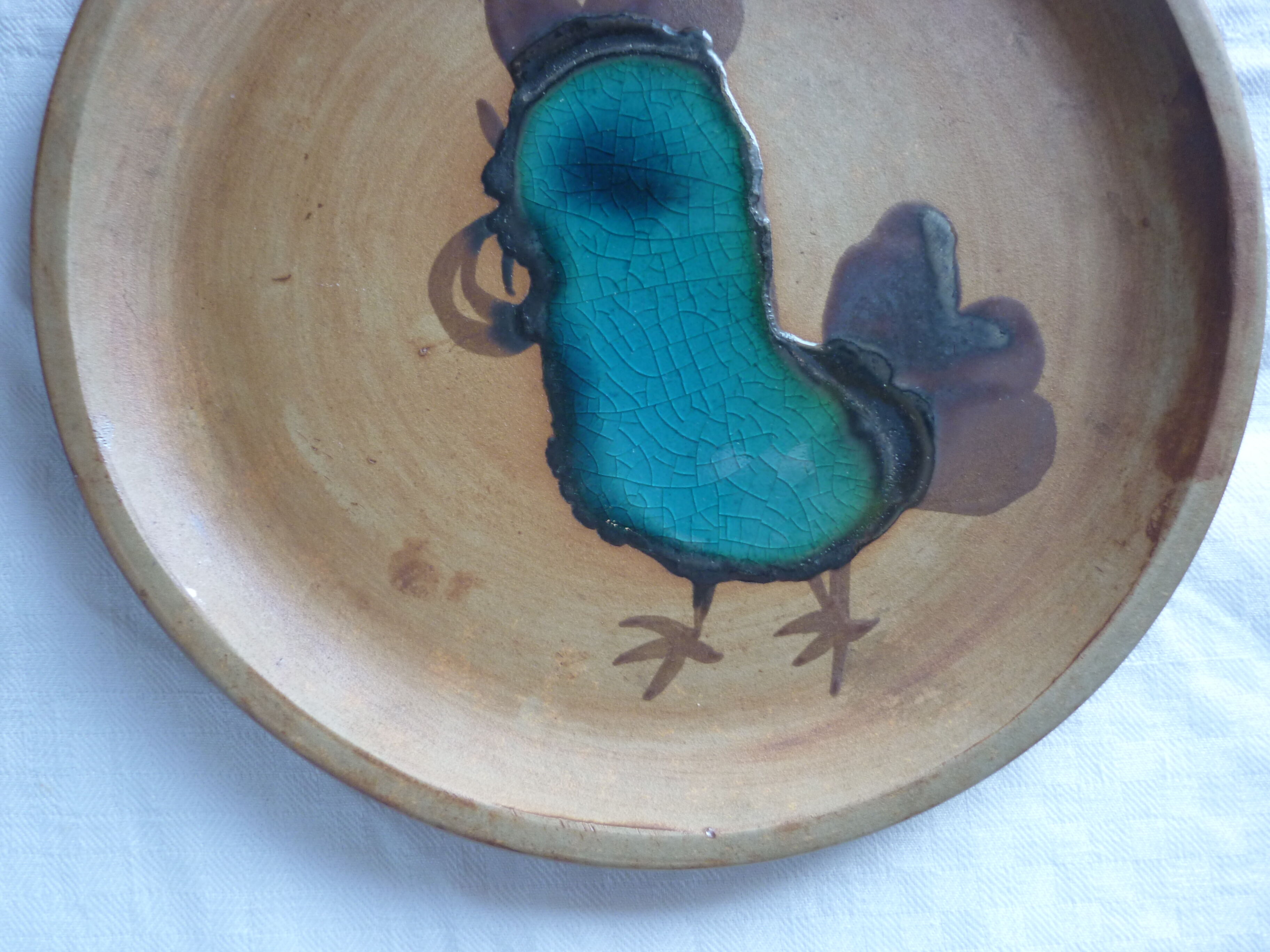 Vallauris pottery plate La Colombe