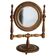Brown mid-century decorative mirror with a wooden frame, Italy, 1960s.