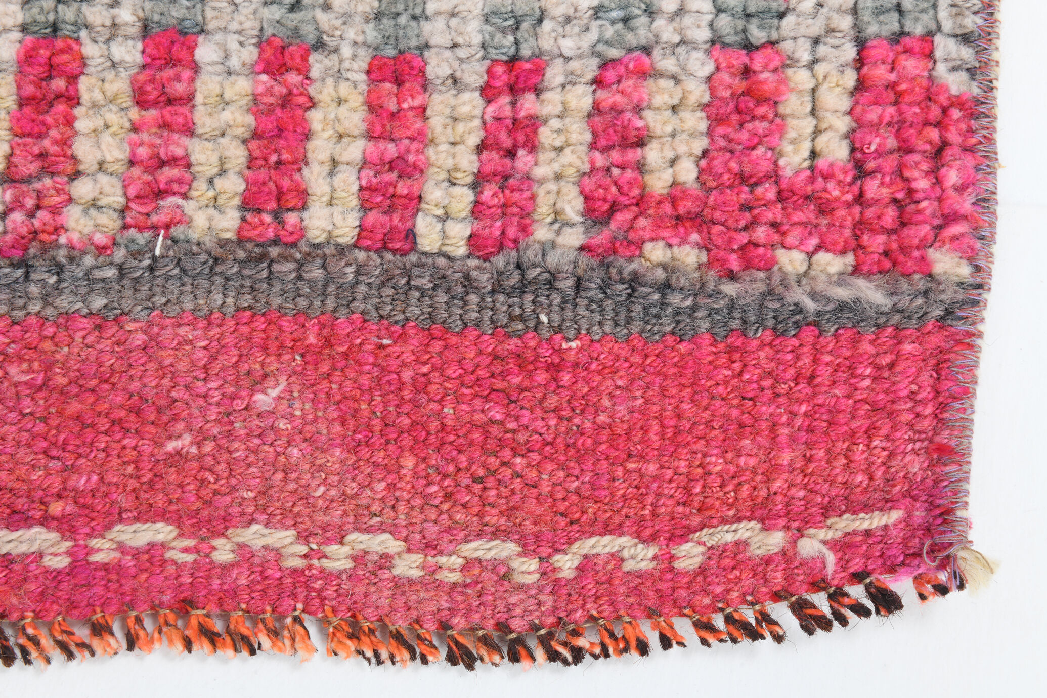 3x9 navy blue & pink turkish runner rug 79x272cm