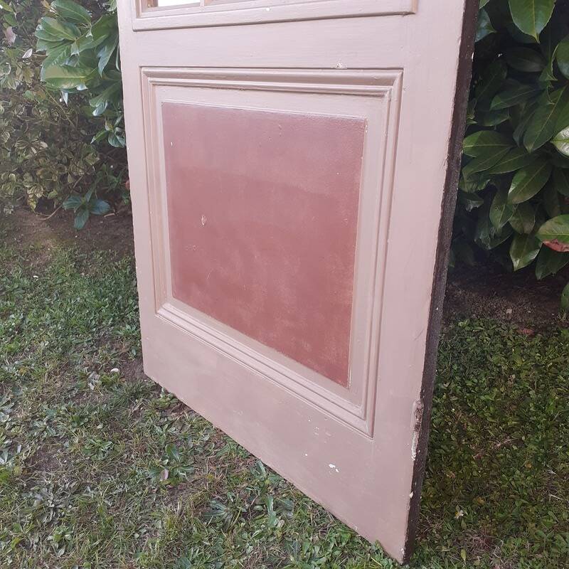 Old moulded glass communication door 221x83cm 15 small panes