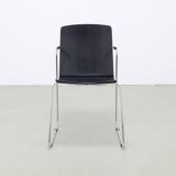 4x Chaises de salle à manger en contreplaqué et chrome, années 1990