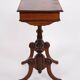 Antique side table with drawer - hand polished mahogany - turned legs - year 1880s