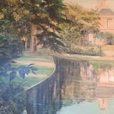 Large oil painting on wood by Jy Doussot contemporary French painter