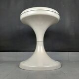 Jurcek stool in white plastic by Bogomir Zorman & Ljerka Finžgar for Meblo Yugoslavia, 1970s