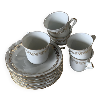 6 tasses vintage en porcelaine