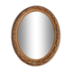 Old oval mirror beveled wooden frame & gilded stucco 50x40 cm 1900