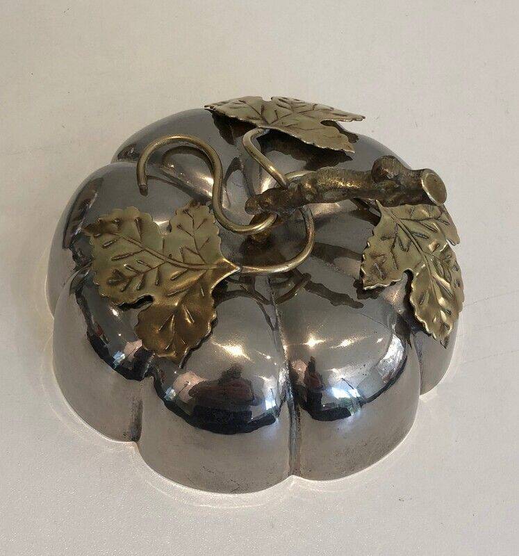 Silver-plated and brass pumpkin ice bucket