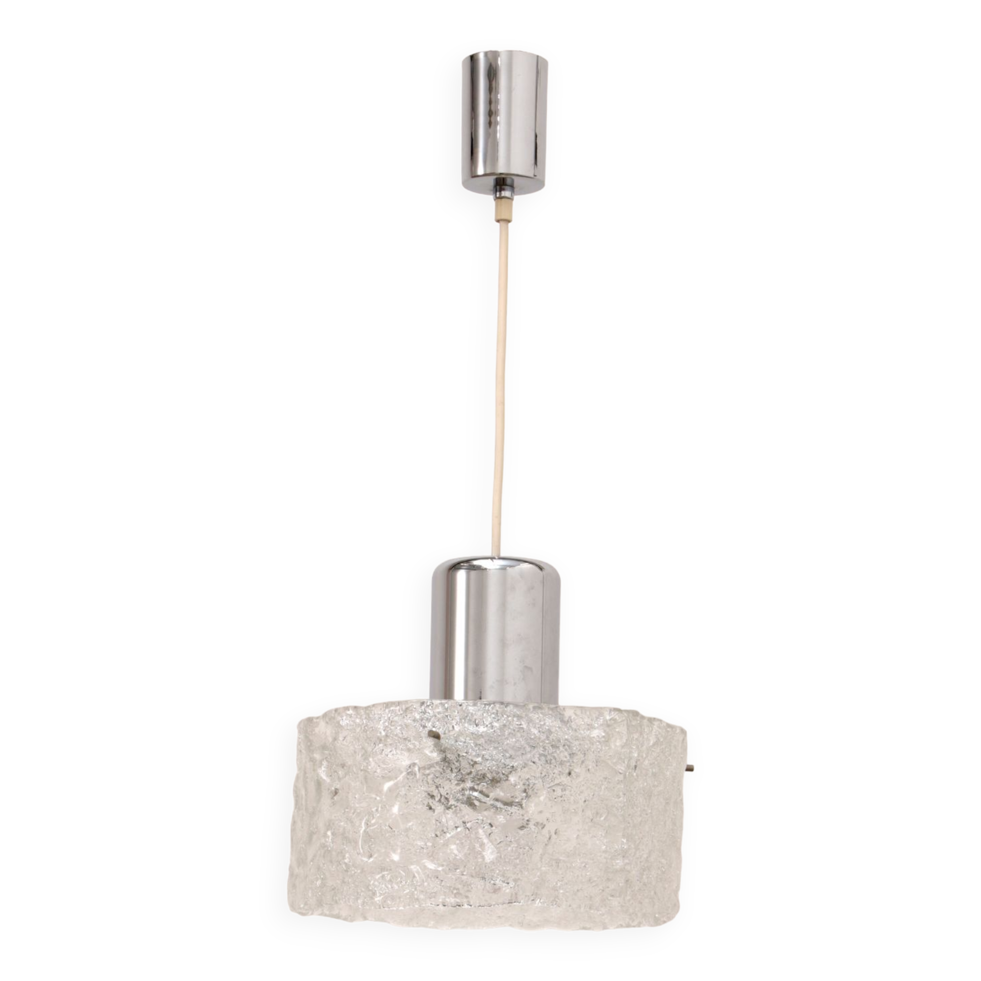 Very rare ice glass lamp produced by Egon Hillebrand, 1960 Germany.