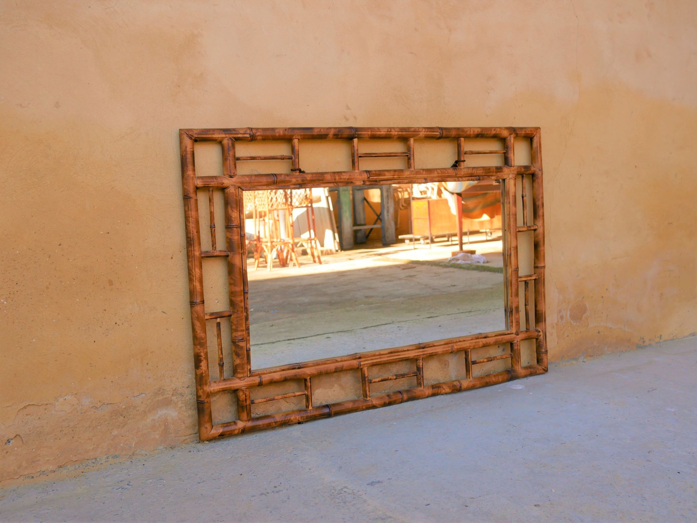 Vintage bamboo mirror