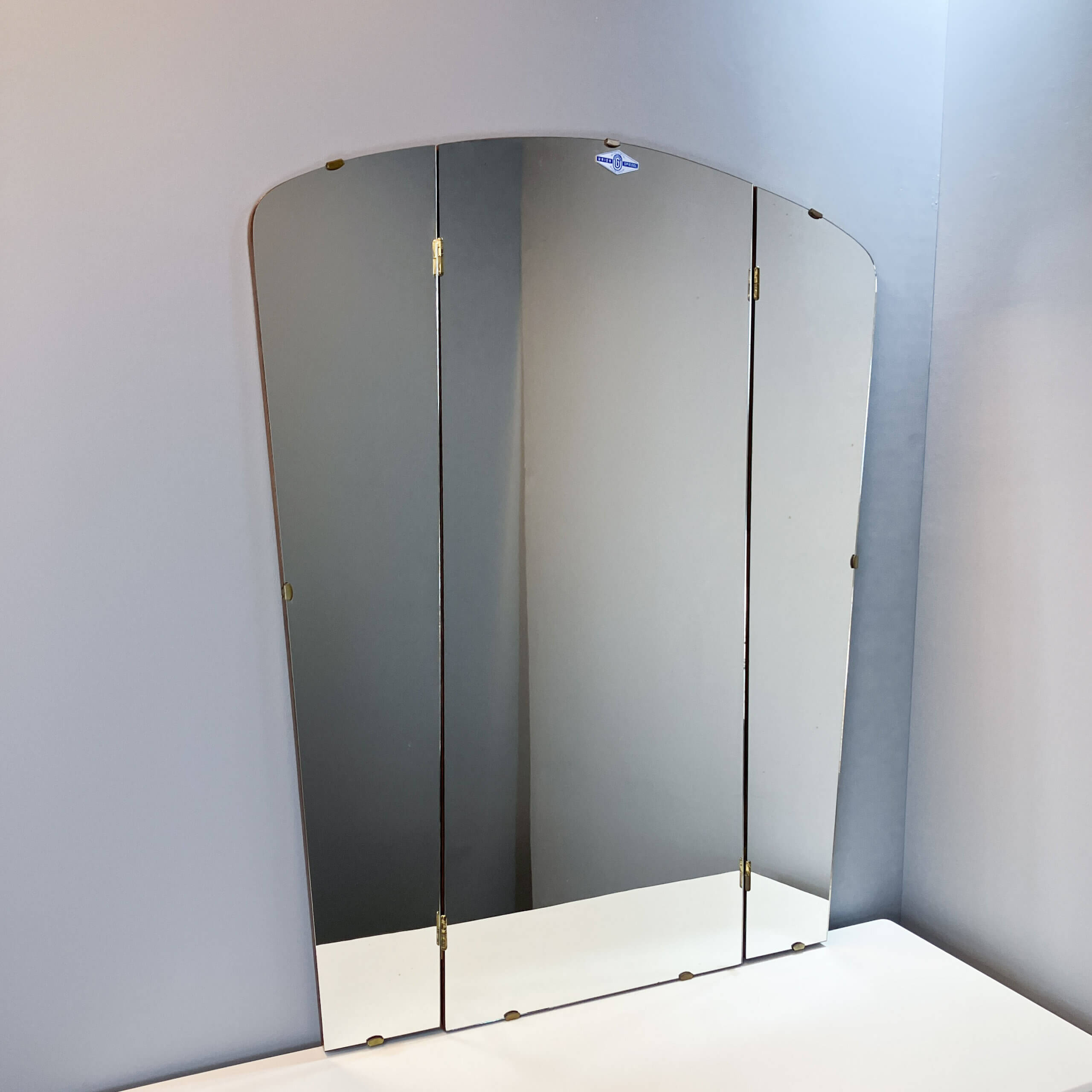 Wall mirror with swivel wings by Unionsglas, 1950s