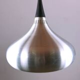 Large Danish pendant light in chrome metal, orient model by Jo Hammerborg for Fog & Morup 1960.