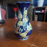Vintage Signed Longwy Style Glazed Terracotta Vase