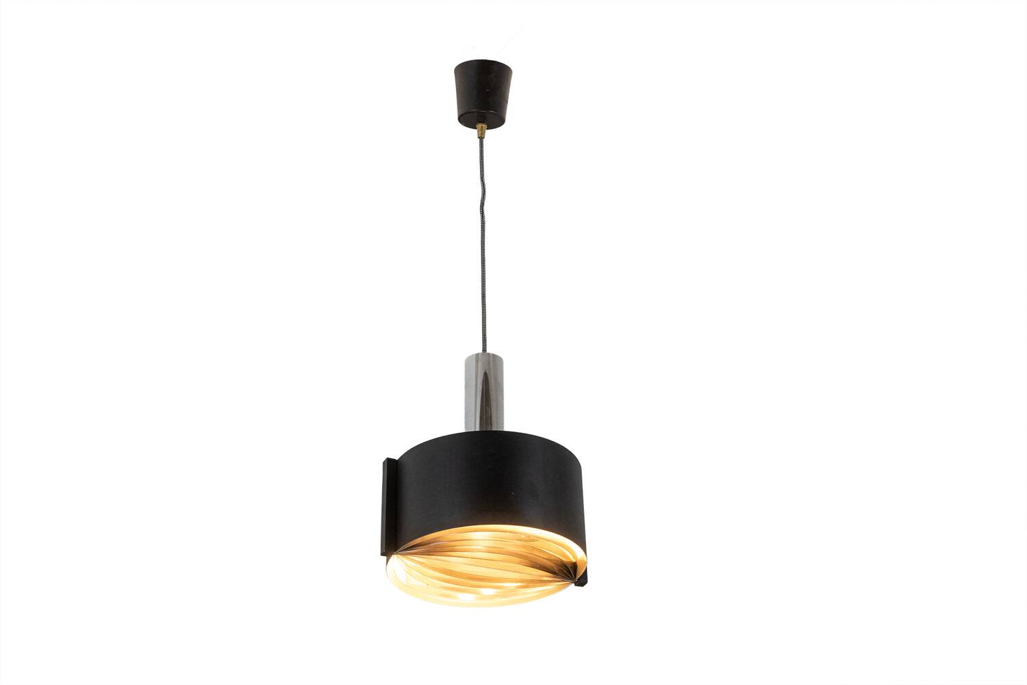 Black lacquered and chrome metal suspension. 1960s.