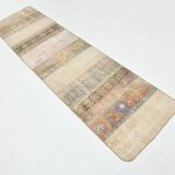 Vintage Brown Beige Turkish Vintage Runner Rug, 67x254Cm