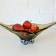 Vintage Art Glass Bowl, Hand Blown Murano Style, Yugoslavia 1960s, Large Centerpiece